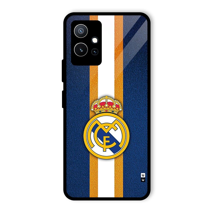Real Madrid Stripes Glass Back Case for Vivo Y75 5G