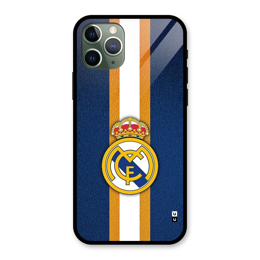 Real Madrid Stripes Glass Back Case for iPhone 11 Pro