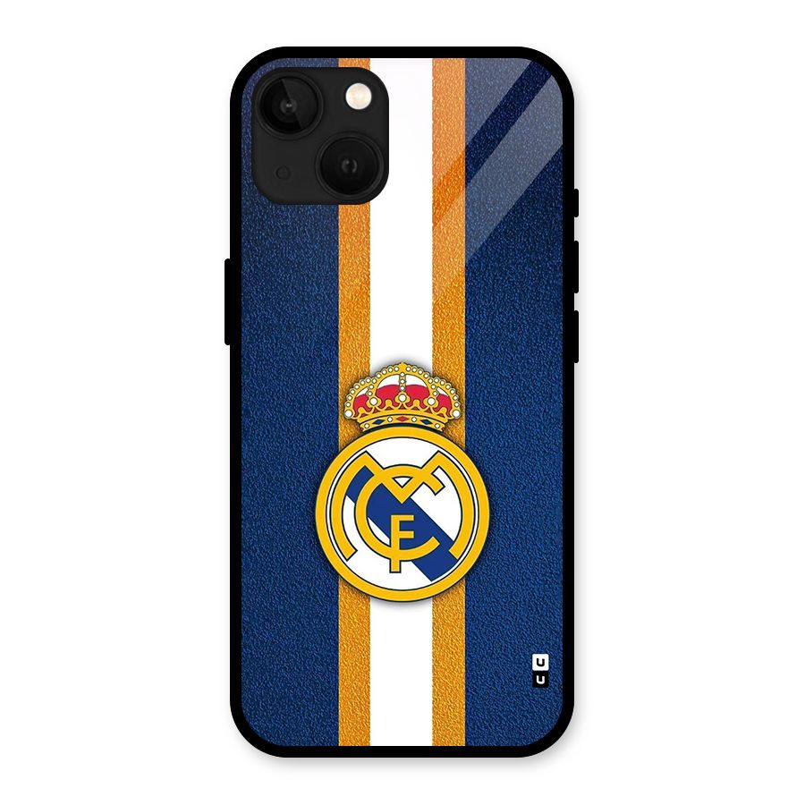 Real Madrid Stripes Glass Back Case for iPhone 13