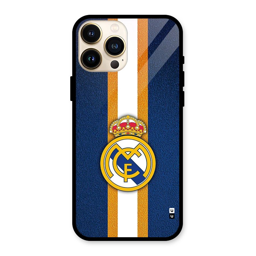 Real Madrid Stripes Glass Back Case for iPhone 13 Pro Max