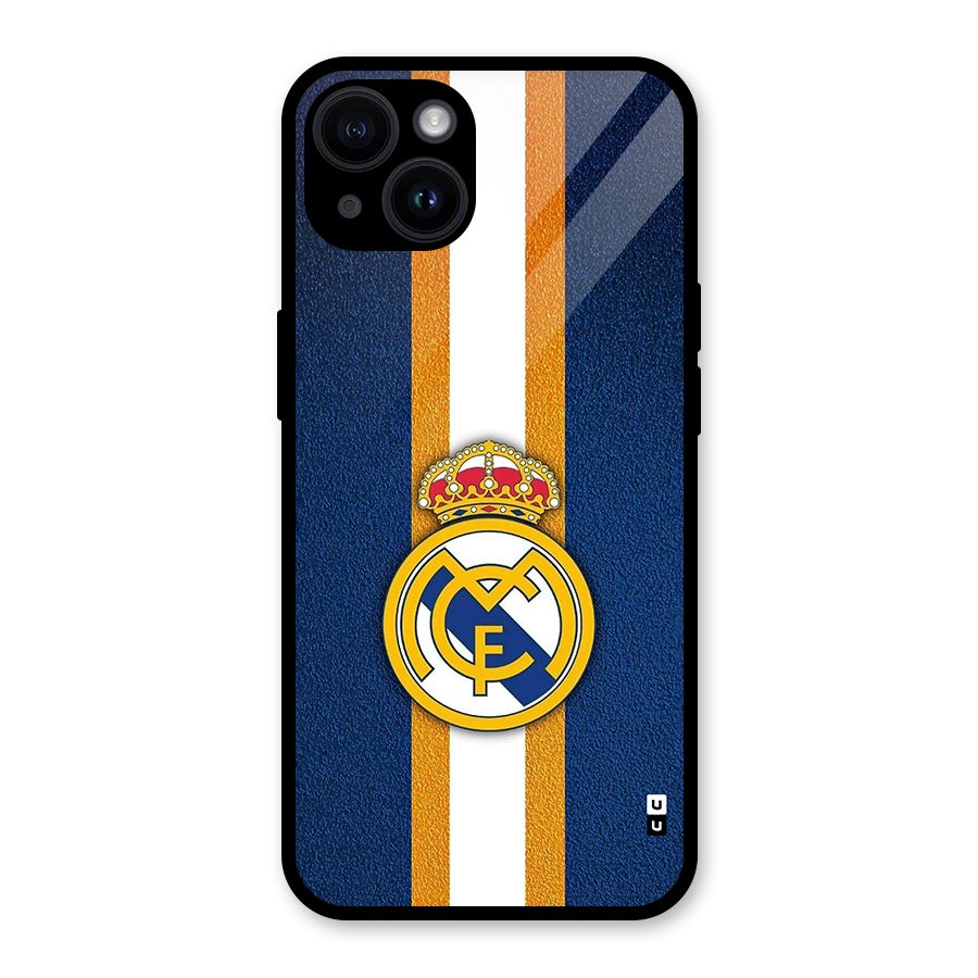 Real Madrid Stripes Glass Back Case for iPhone 14