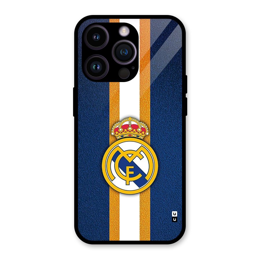 Real Madrid Stripes Glass Back Case for iPhone 14 Pro