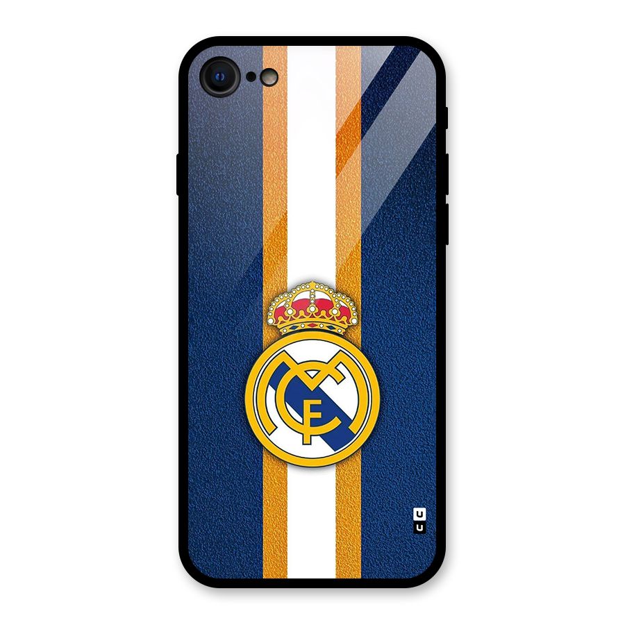 Real Madrid Stripes Glass Back Case for iPhone 7