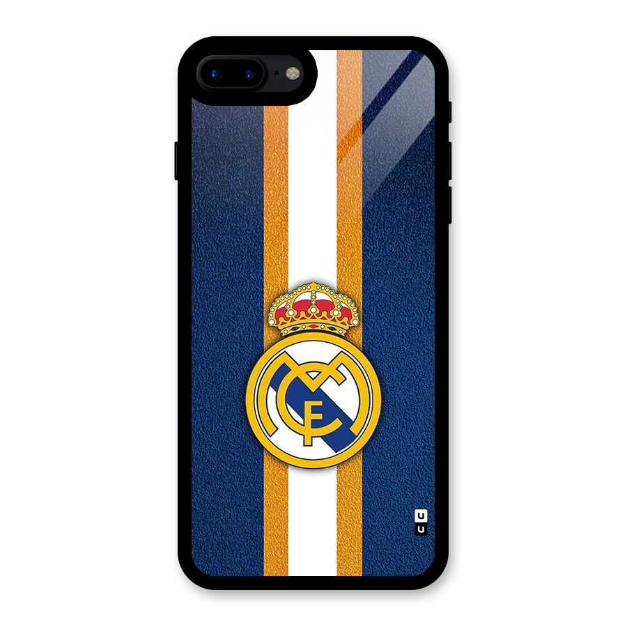 Real Madrid Stripes Glass Back Case for iPhone 8 Plus