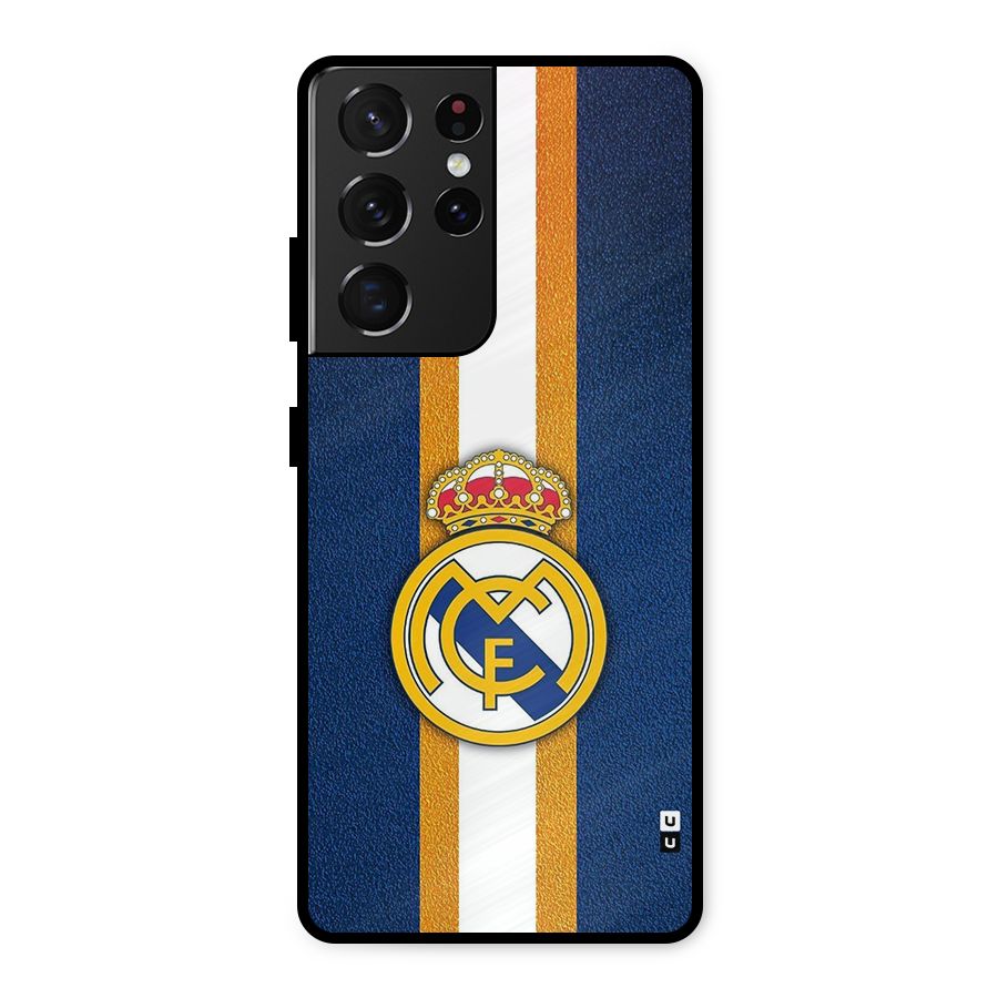 Real Madrid Stripes Metal Back Case for Galaxy S21 Ultra 5G