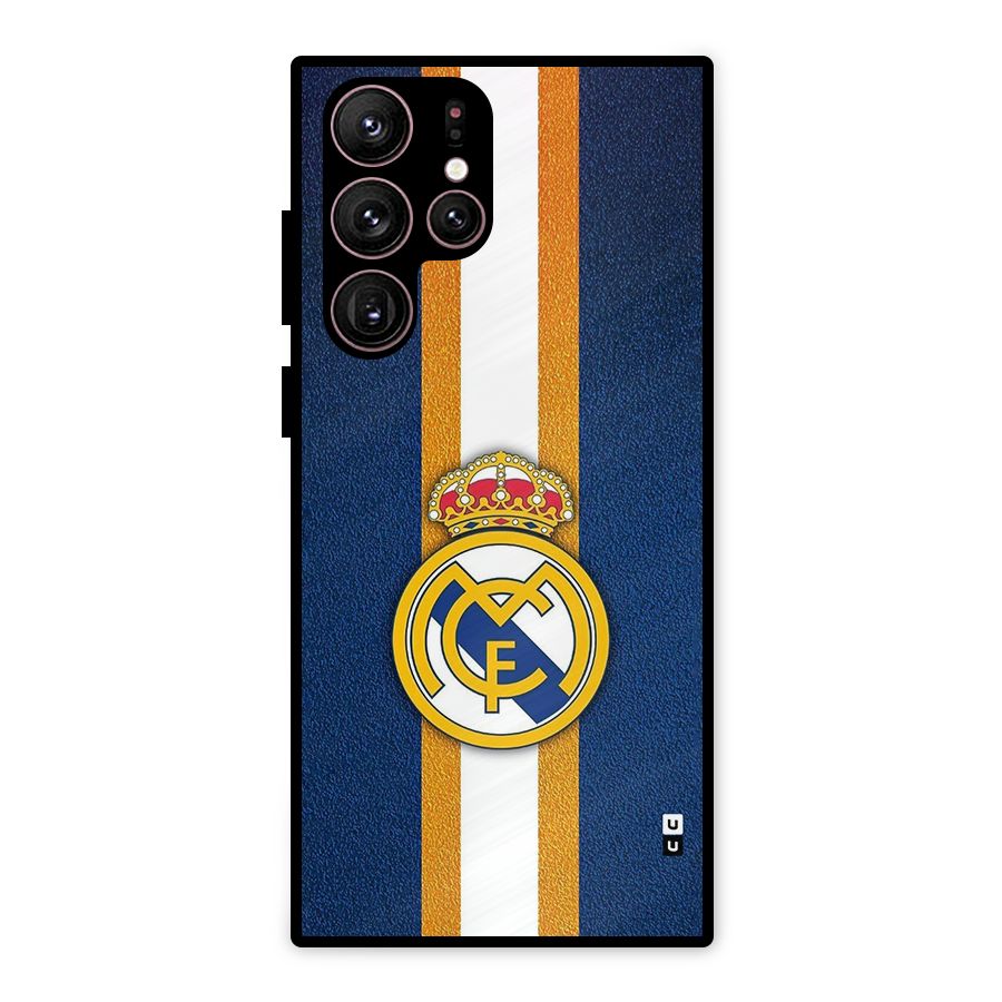 Real Madrid Stripes Metal Back Case for Galaxy S22 Ultra 5G