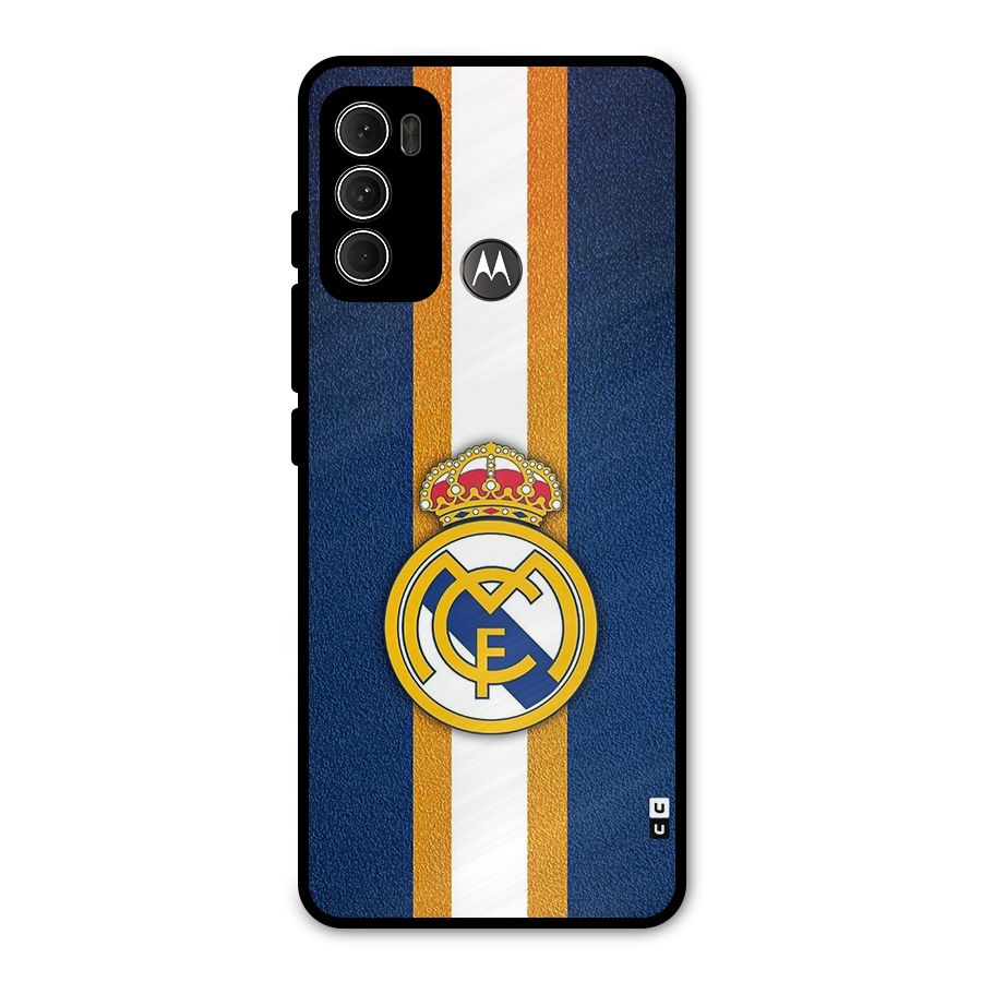 Real Madrid Stripes Metal Back Case for Moto G60