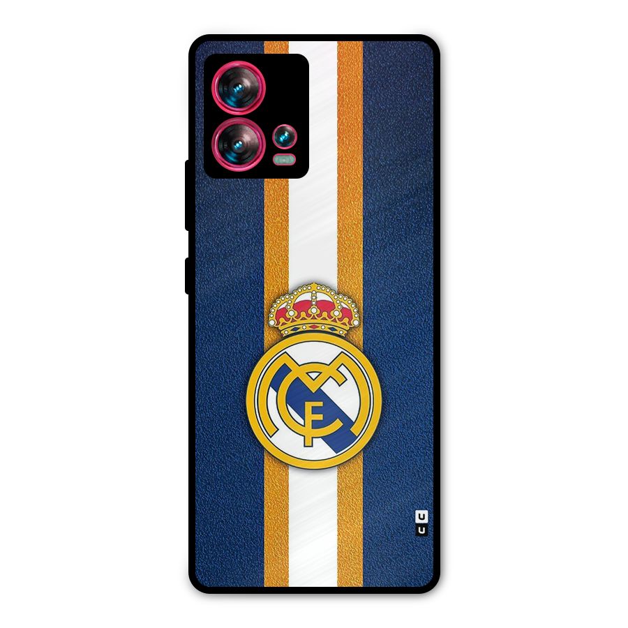 Real Madrid Stripes Metal Back Case for Motorola Edge 30 Fusion