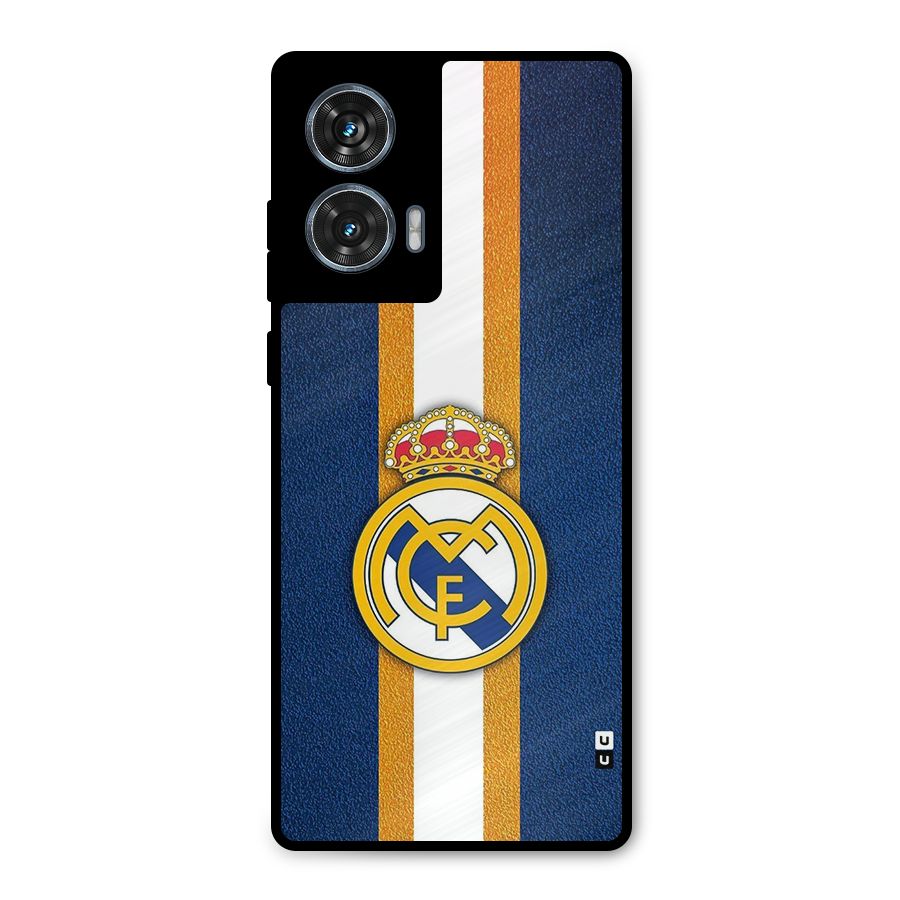 Real Madrid Stripes Metal Back Case for Motorola Edge 50 Fusion