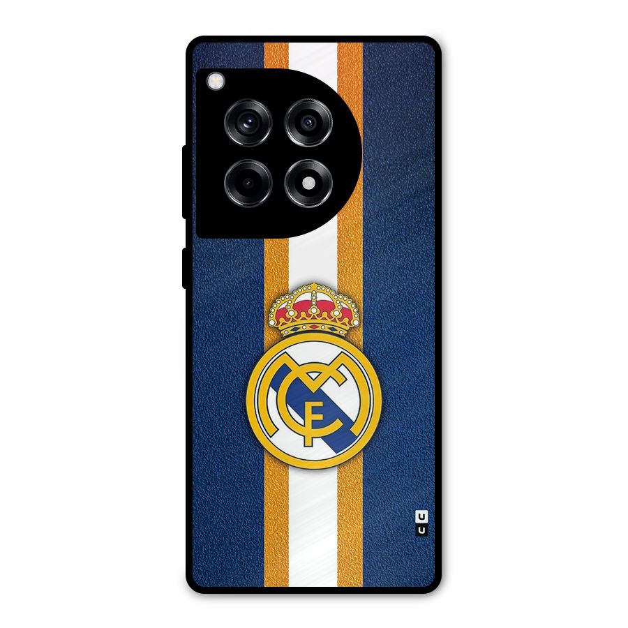 Real Madrid Stripes Metal Back Case for OnePlus 12R