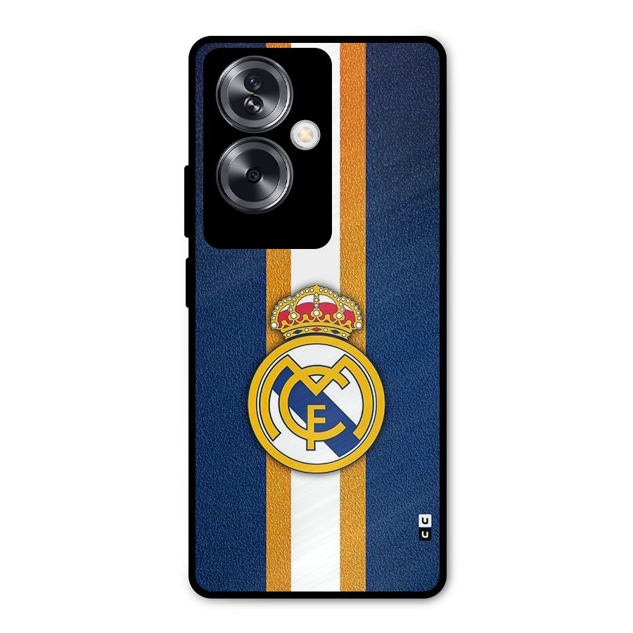 Real Madrid Stripes Metal Back Case for Oppo A79 5G