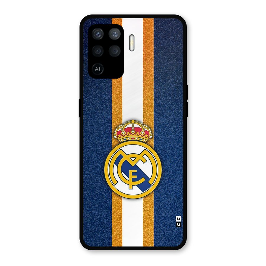 Real Madrid Stripes Metal Back Case for Oppo F19 Pro