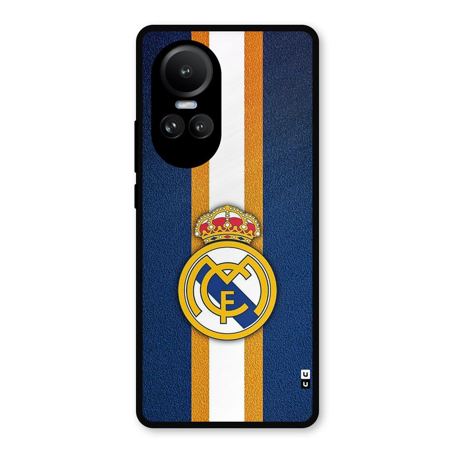 Real Madrid Stripes Metal Back Case for Oppo Reno10 Pro