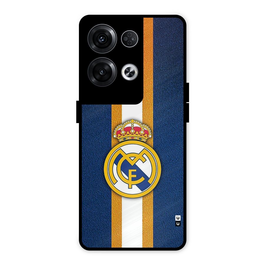 Real Madrid Stripes Metal Back Case for Oppo Reno8 Pro 5G