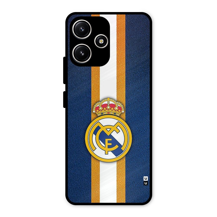 Real Madrid Stripes Metal Back Case for Poco M6 Pro