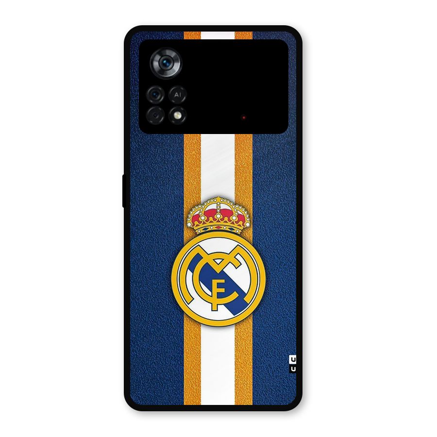 Real Madrid Stripes Metal Back Case for Poco X4 Pro 5G