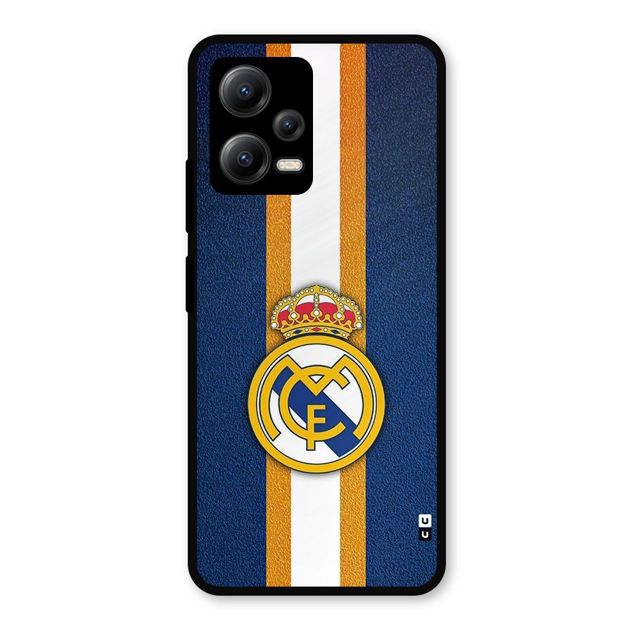 Real Madrid Stripes Metal Back Case for Poco X5