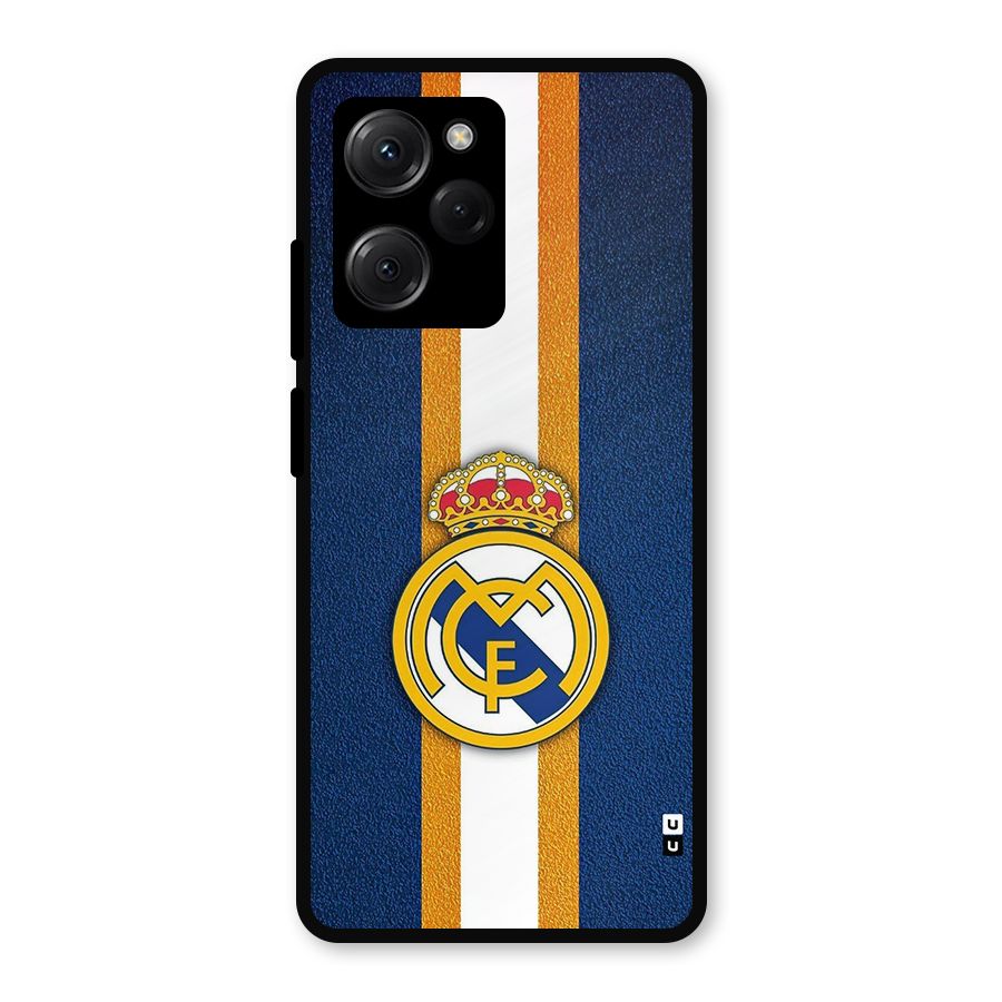 Real Madrid Stripes Metal Back Case for Poco X5 Pro