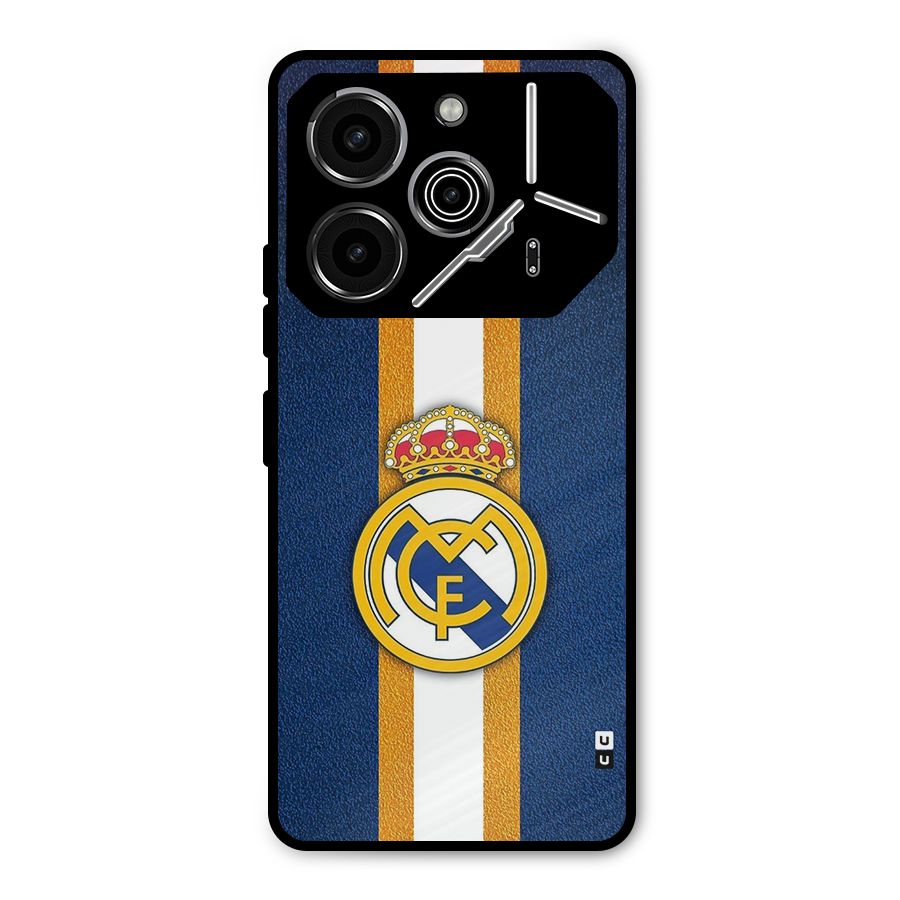 Real Madrid Stripes Metal Back Case for Tecno Pova 6 Pro