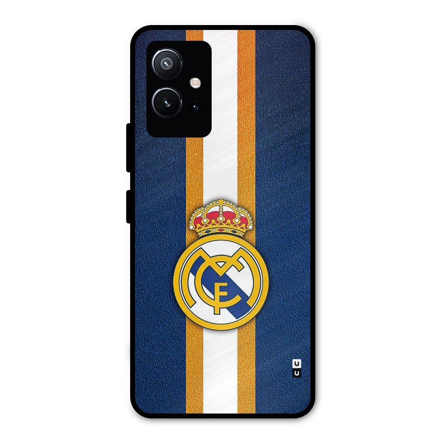 Real Madrid Stripes Metal Back Case for Vivo T1 5G