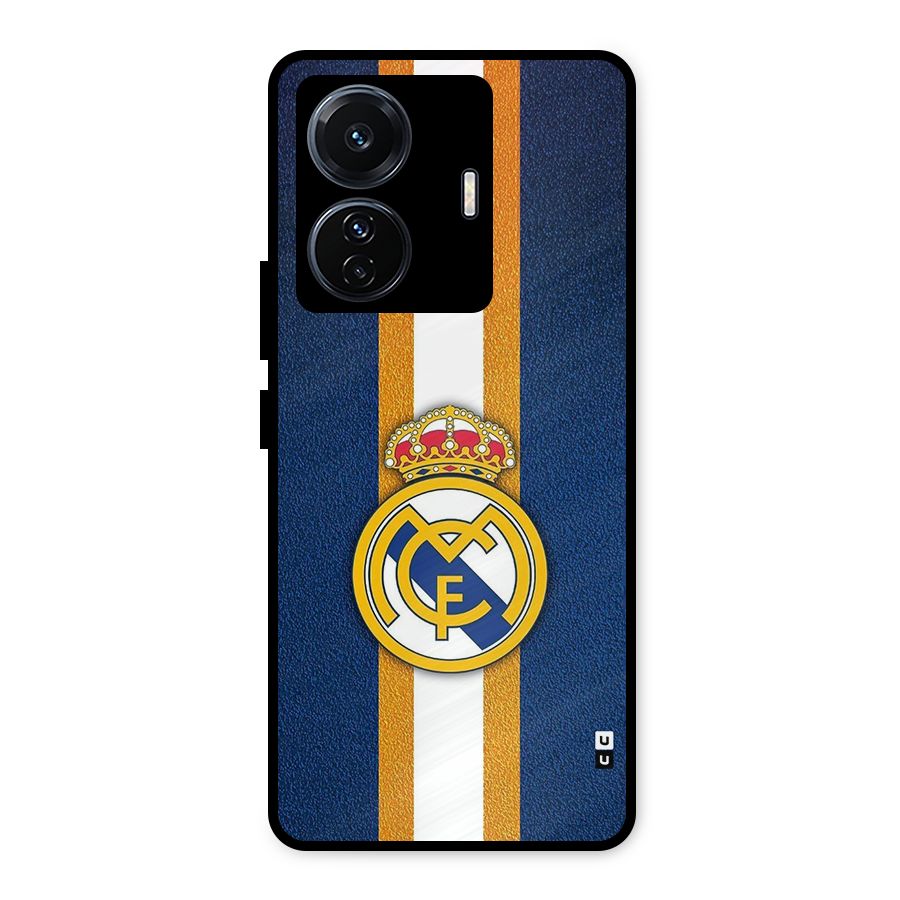 Real Madrid Stripes Metal Back Case for Vivo T1 Pro