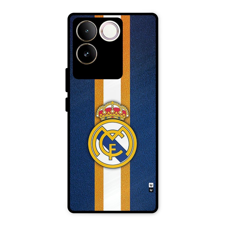 Real Madrid Stripes Metal Back Case for Vivo T2 Pro