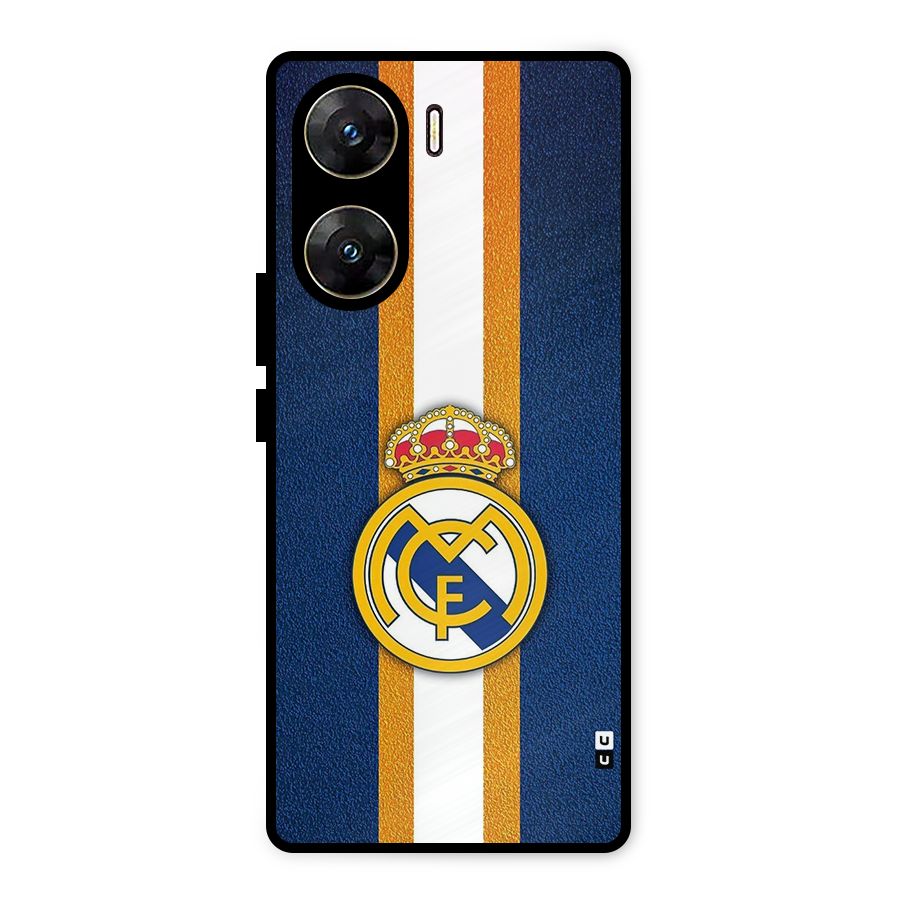 Real Madrid Stripes Metal Back Case for Vivo V29e