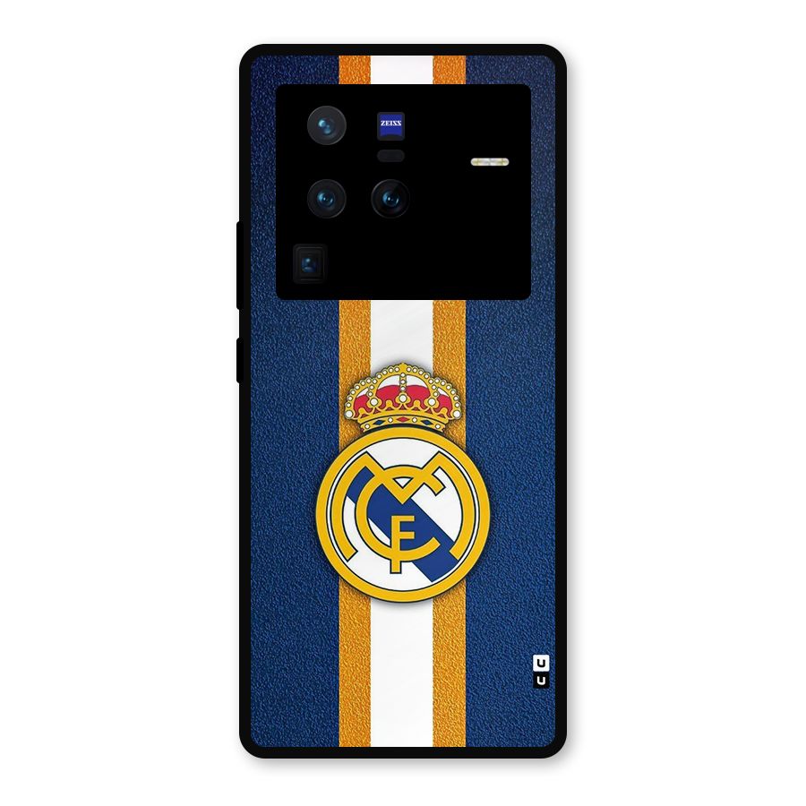 Real Madrid Stripes Metal Back Case for Vivo X80 Pro