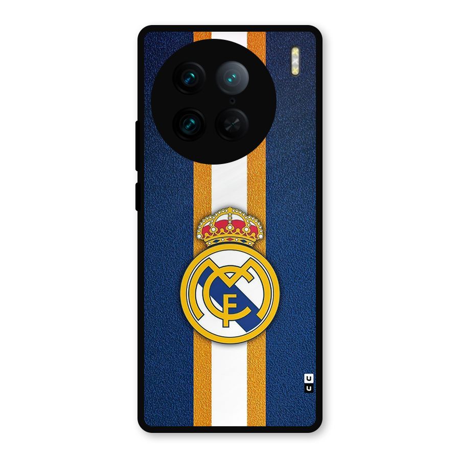 Real Madrid Stripes Metal Back Case for Vivo X90 Pro