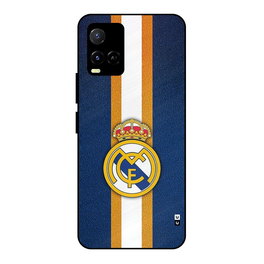 Real Madrid Stripes Metal Back Case for Vivo Y33s