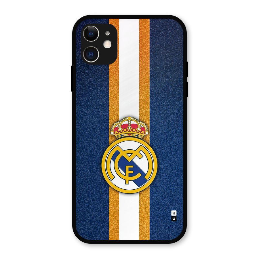 Real Madrid Stripes Metal Back Case for iPhone 11