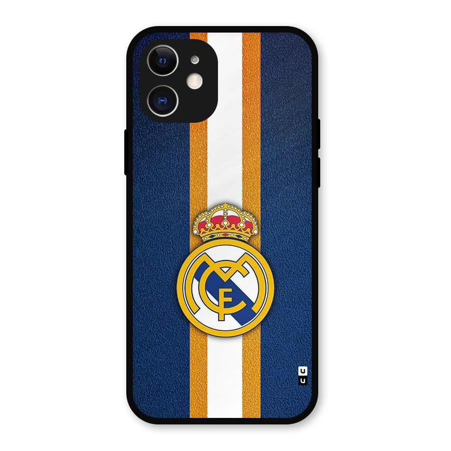Real Madrid Stripes Metal Back Case for iPhone 12