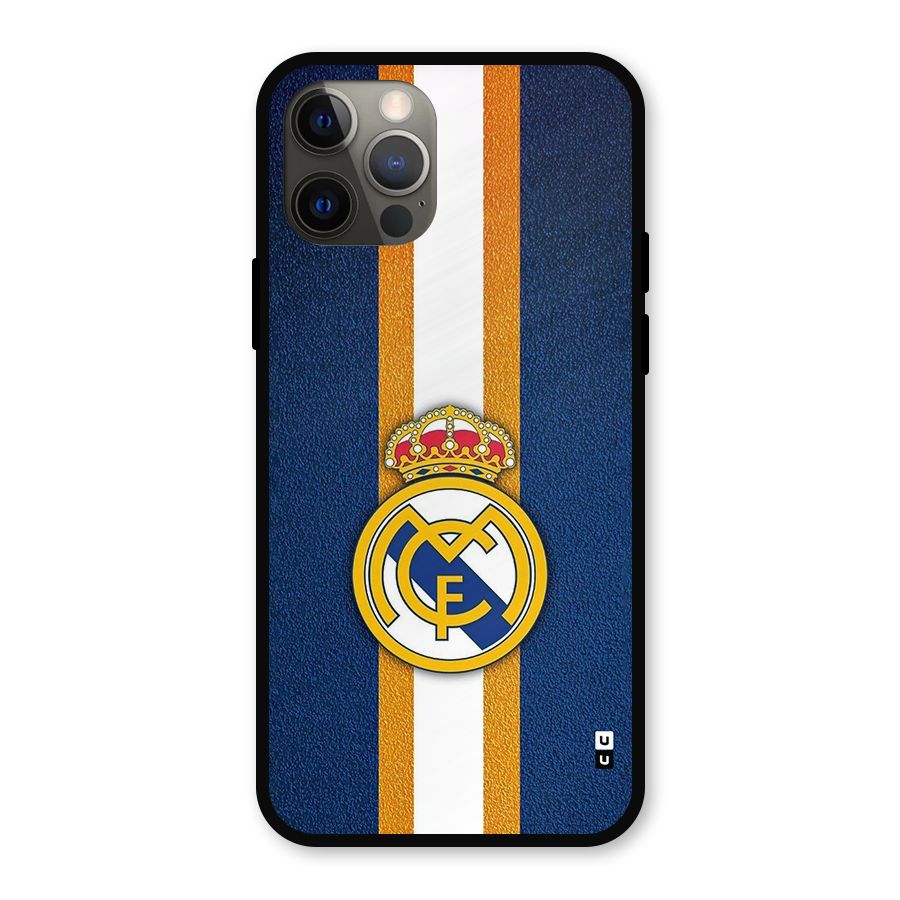 Real Madrid Stripes Metal Back Case for iPhone 12 Pro