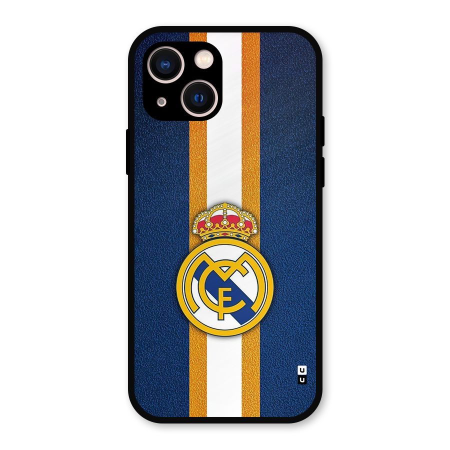 Real Madrid Stripes Metal Back Case for iPhone 13