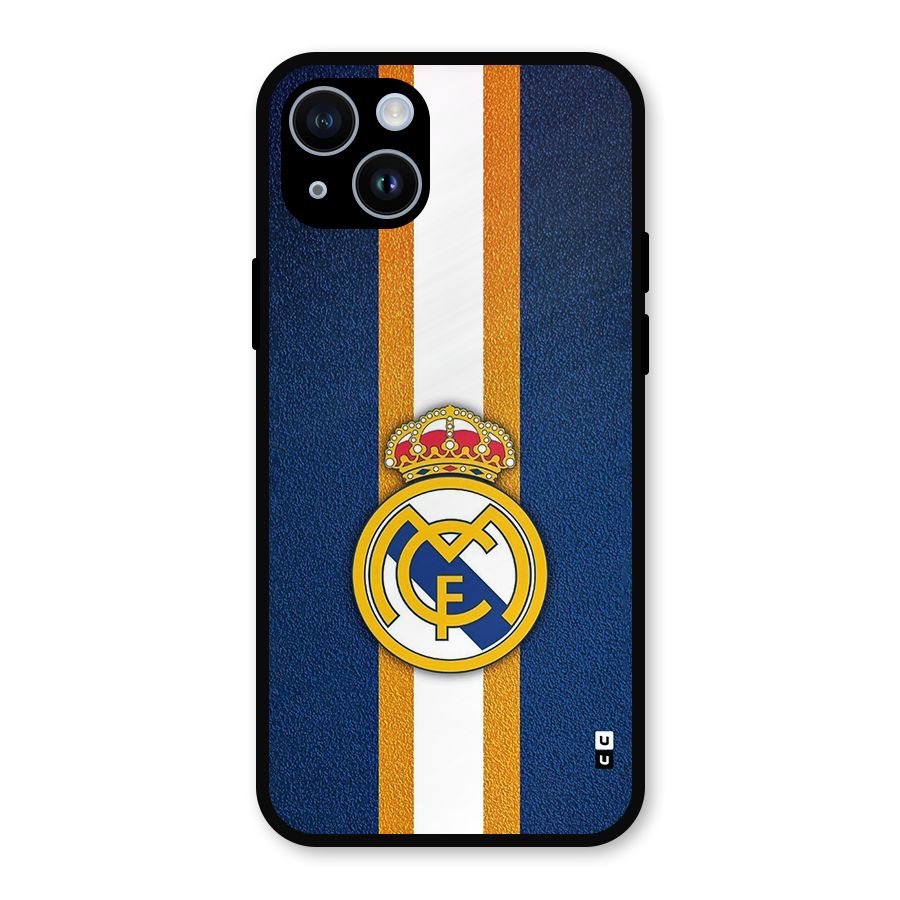 Real Madrid Stripes Metal Back Case for iPhone 14