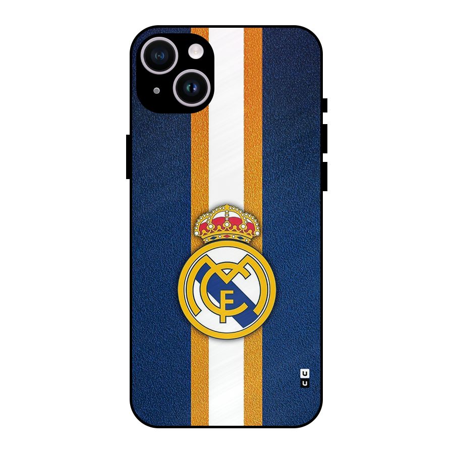 Real Madrid Stripes Metal Back Case for iPhone 14 Plus
