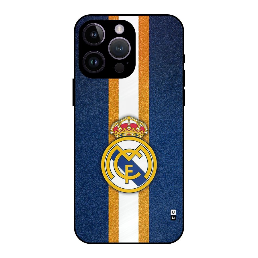 Real Madrid Stripes Metal Back Case for iPhone 14 Pro Max