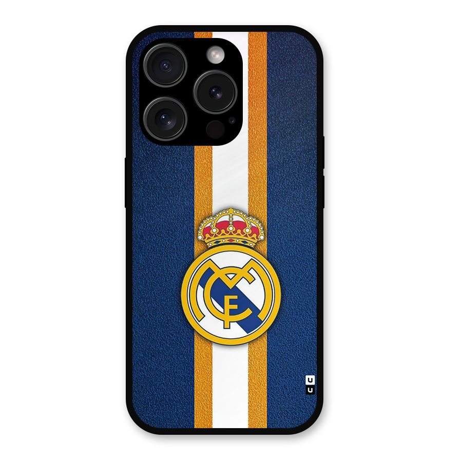 Real Madrid Stripes Metal Back Case for iPhone 15 Pro