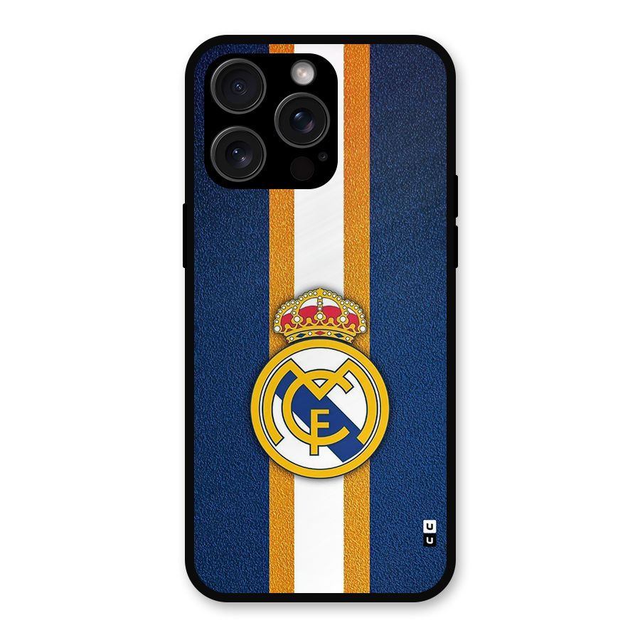 Real Madrid Stripes Metal Back Case for iPhone 15 Pro Max