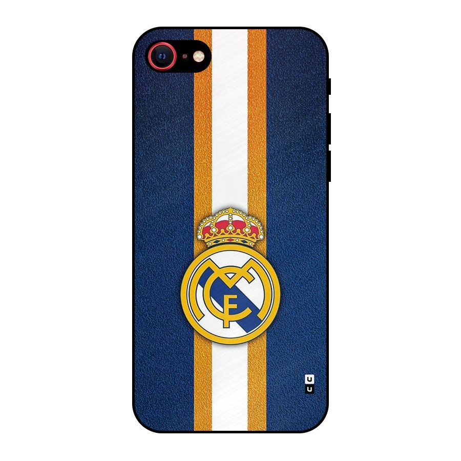 Real Madrid Stripes Metal Back Case for iPhone 8