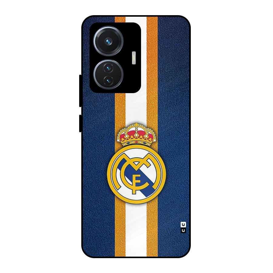 Real Madrid Stripes Metal Back Case for iQOO Z6 44W