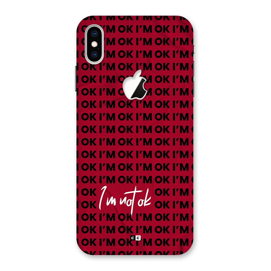 Really Not Ok Back Case for iPhone XS Max Apple Cut