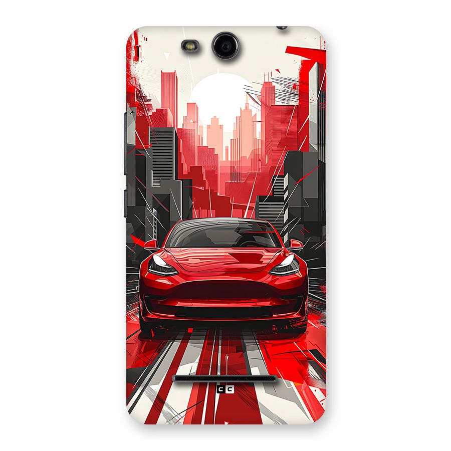 Red And Black Car Back Case for Canvas Juice 3 Q392