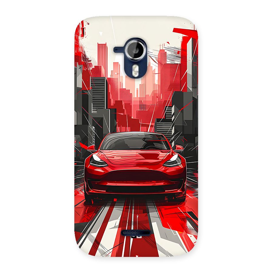 Red And Black Car Back Case for Canvas Magnus A117