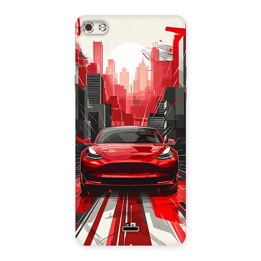 Red And Black Car Back Case for Canvas Silver 5