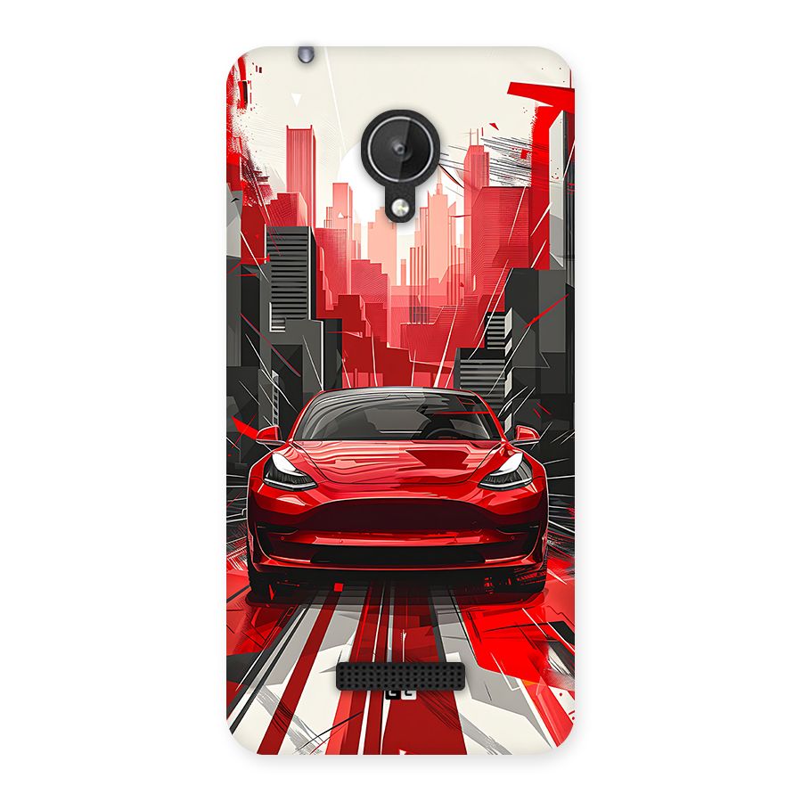 Red And Black Car Back Case for Canvas Spark Q380