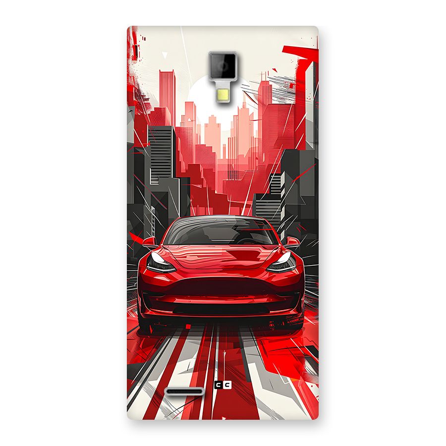 Red And Black Car Back Case for Canvas Xpress A99