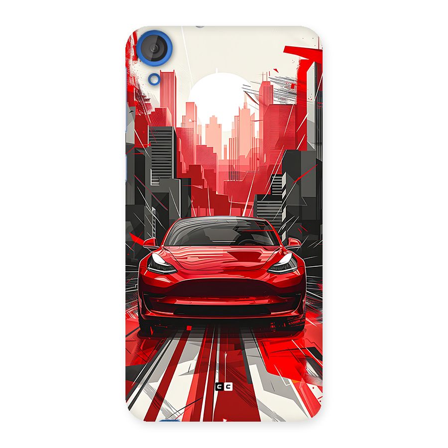 Red And Black Car Back Case for Desire 820