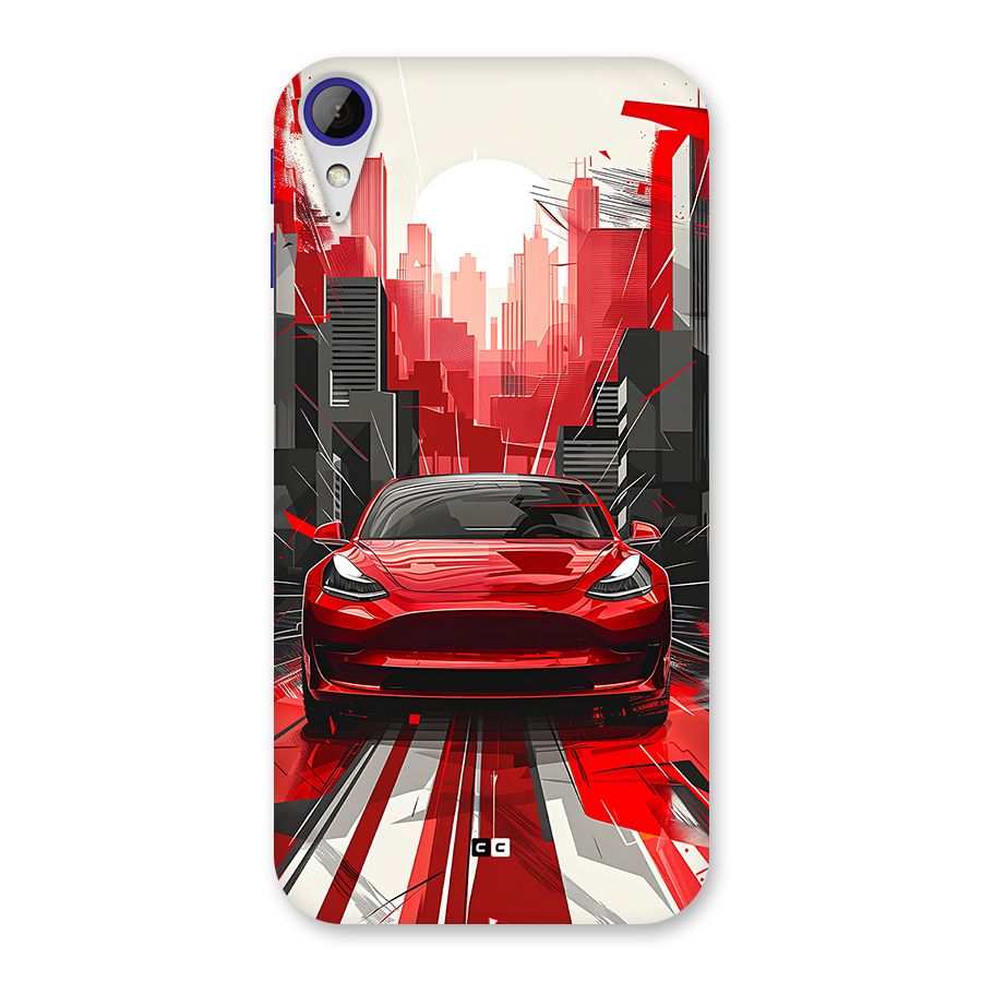 Red And Black Car Back Case for Desire 830