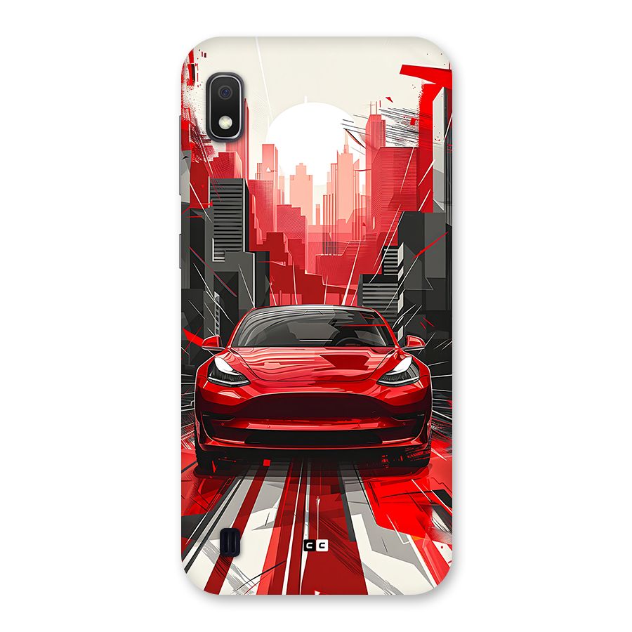 Red And Black Car Back Case for Galaxy A10